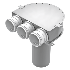 Ceiling-mounted valve connector FlexiVent 0811125/75x3