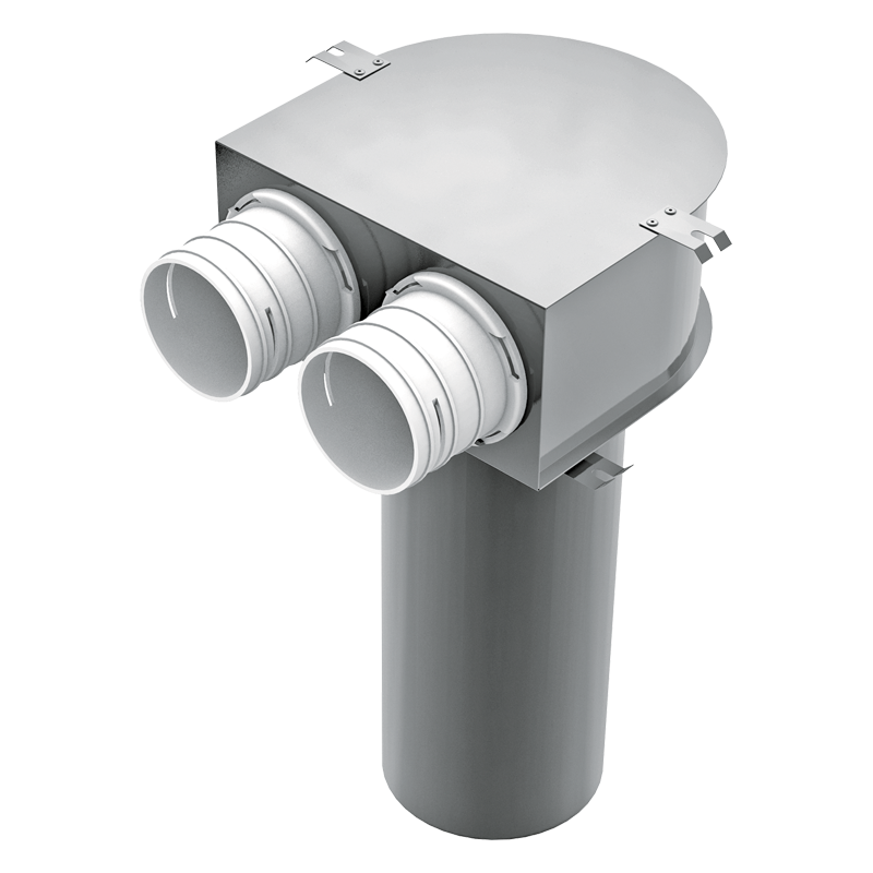 Ceiling-mounted valve connector FlexiVent 0811125/63x2