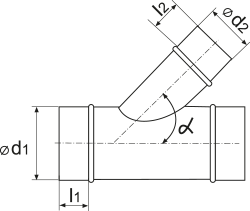 VENTS Angular T-joint 600-45